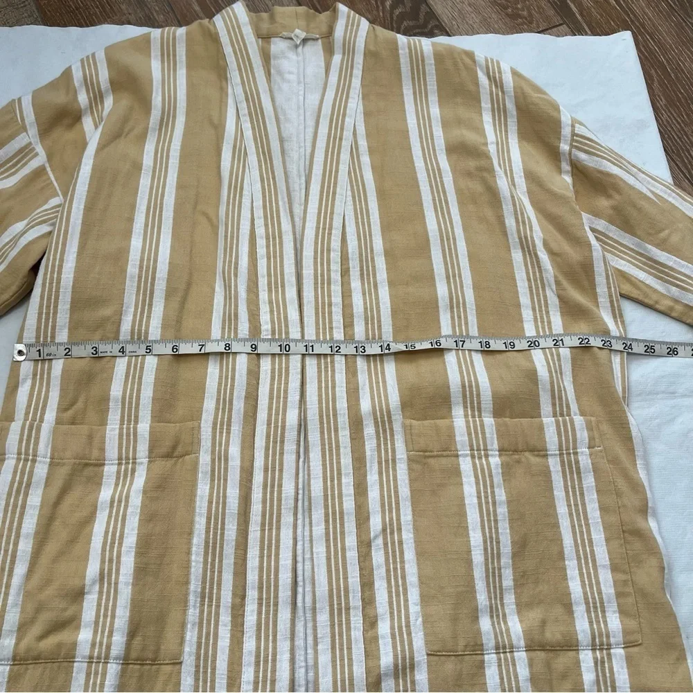 Eileen Fisher Reed White Stripe Kimono Duster Robe Coat